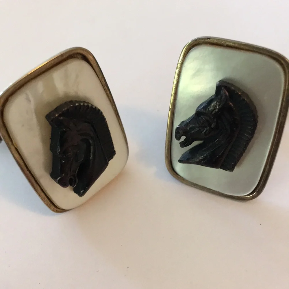 Vintage pioneer stallion horse cufflinks